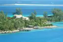 A Bahamas island shore with turquoise water