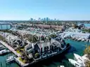 Fort Lauderdale canals, boats and the downtown skyline from the air
