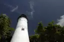 The Key West Lighthouse against a stormy sky
