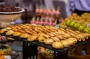 Trays of pastries on display