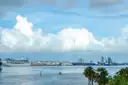The Port of Miami seen across Biscayne Bay