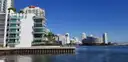 Waterfront towers and docks along Biscayne Bay
